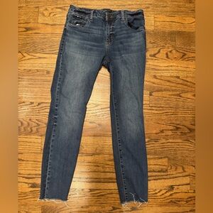 STS Blue Dark Wash Frayed Ankle Skinny Jeans – Size 31L